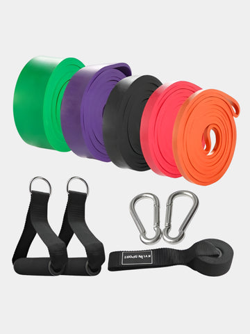 5-Pack Pull-Up Assist Bands Set – Resistance, Door Anchor & Handles