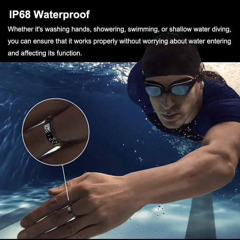 Smart Ring – Heart Rate, Blood Oxygen Monitor, Waterproof, Fitness Tracker.
