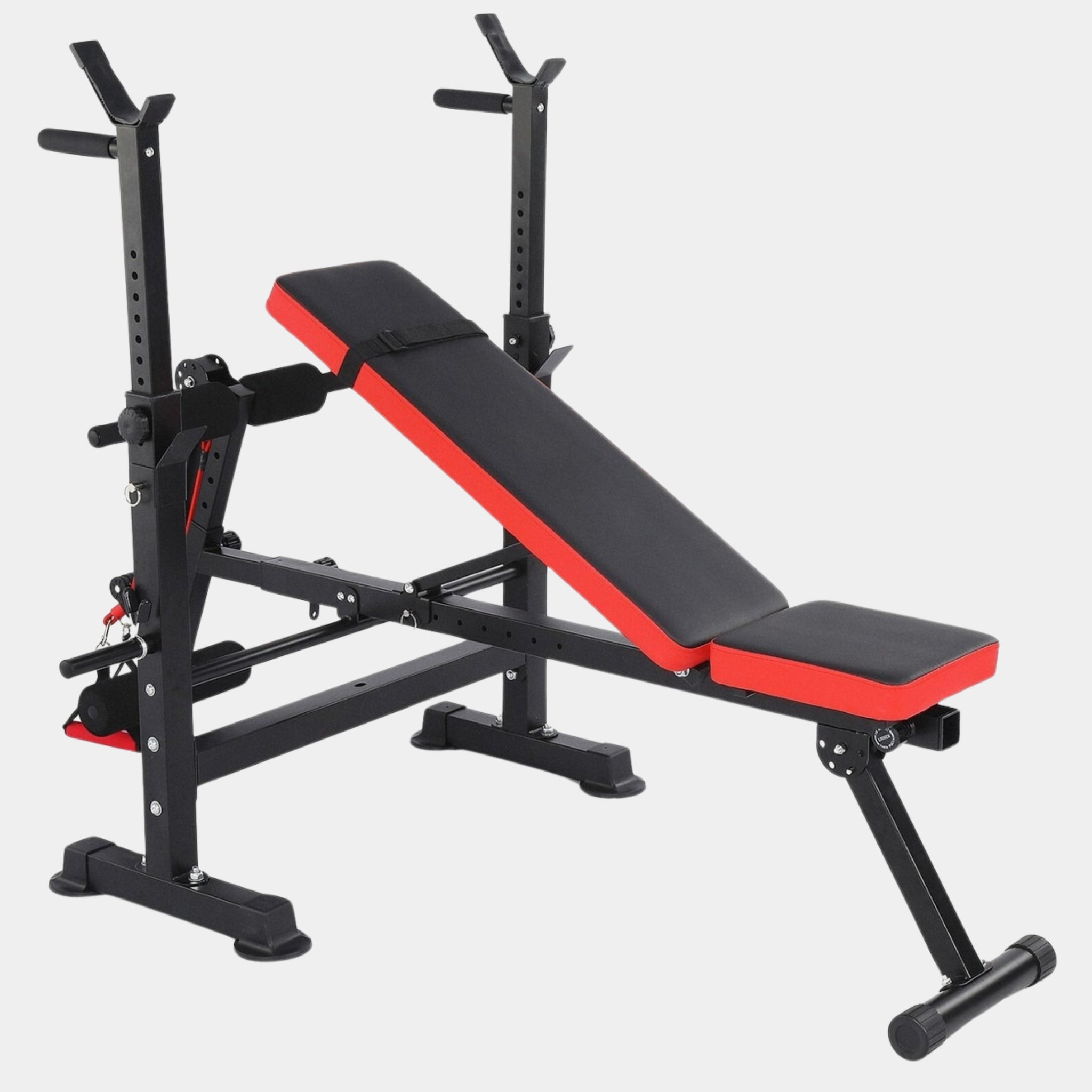 600lbs 6-in-1 Weight Bench Set – Adjustable with Squat Rack.